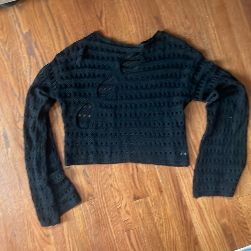 Mesh/holey black cover up or shirt